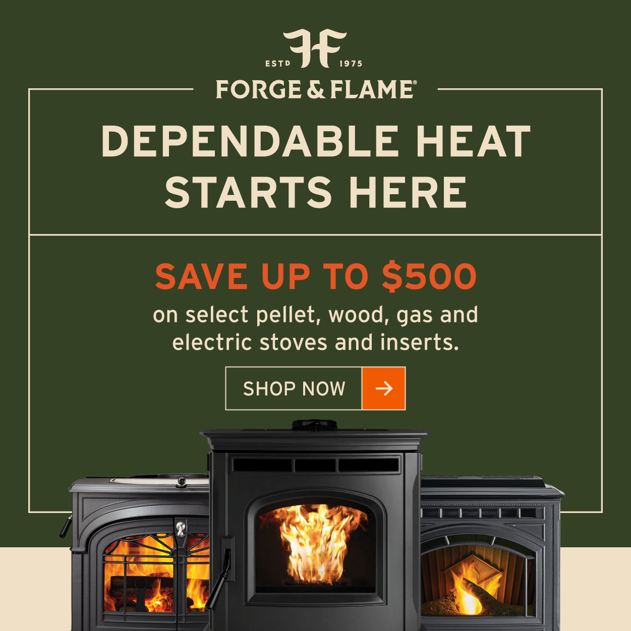 forge and flame stove and inserts on sale save up to 500